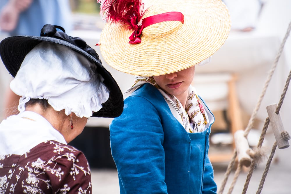 Actor portraying a woman in American colonial times